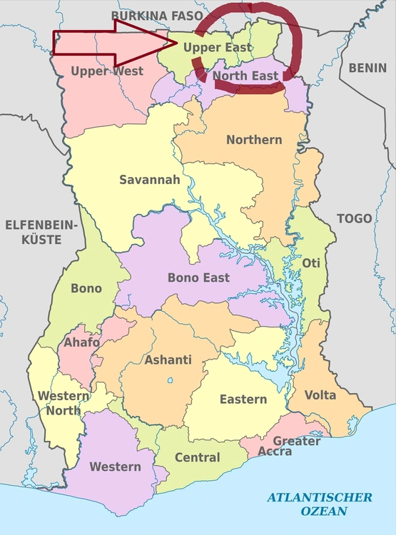 Kusaal area within Ghana
